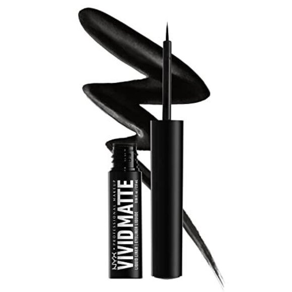 NYX Professional Makeup Vivid Matte Liquid Eyeliner, 0.06 Fl Black - Picture 1 of 4